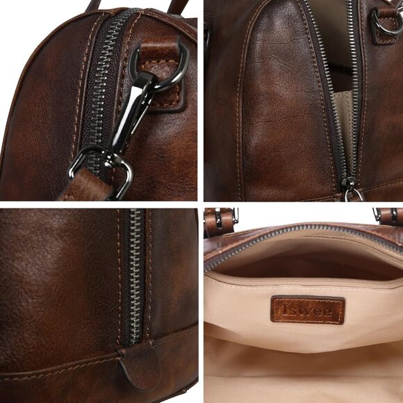 Genuine Leather Crossbody Bag Women Travel Purse Satchel Work Tote - Picture 3 of 8